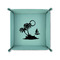 Tropical Sunset 6" x 6" Teal Leatherette Snap Up Tray - FOLDED UP