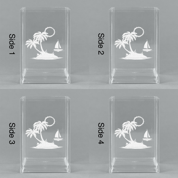 Tropical Sunset Acrylic Pen Holder - All Sides