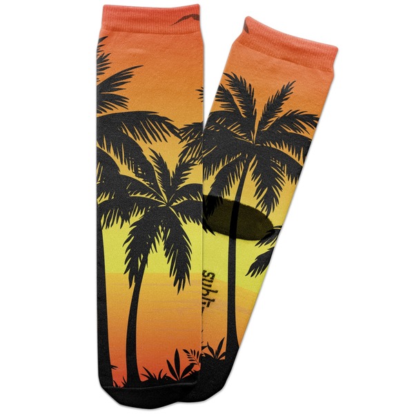 Custom Tropical Sunset Adult Crew Socks