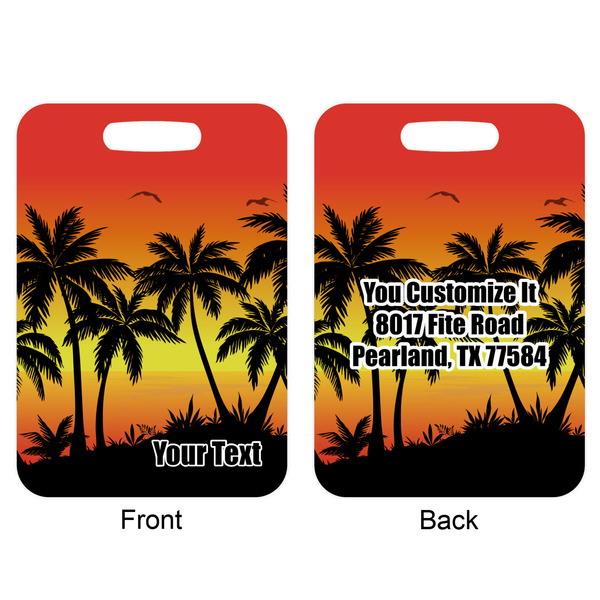 Tropical Sunset Aluminum Luggage Tag (Front + Back)
