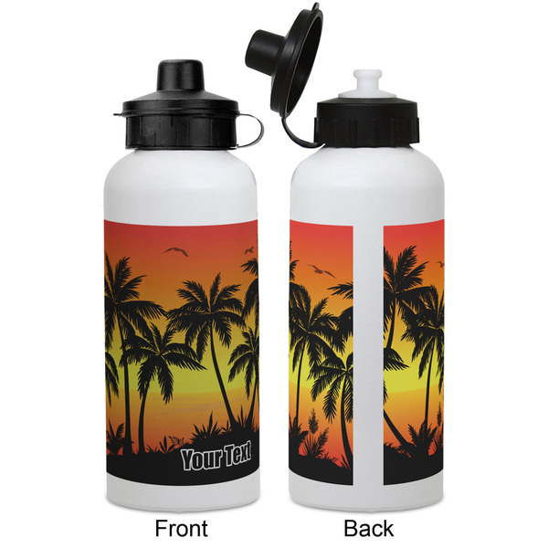 Tropical Sunset Aluminum Water Bottle - White APPROVAL