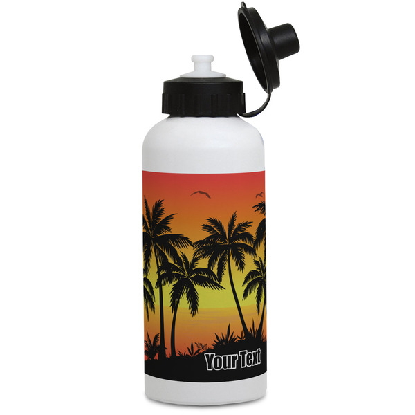 Custom Tropical Sunset Water Bottles - Aluminum - 20 oz - White (Personalized)
