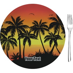 Tropical Sunset 8" Glass Appetizer / Dessert Plates - Single or Set (Personalized)