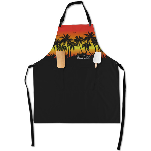 Custom Tropical Sunset Apron With Pockets w/ Name or Text