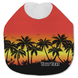 Tropical Sunset Jersey Knit Baby Bib w/ Name or Text