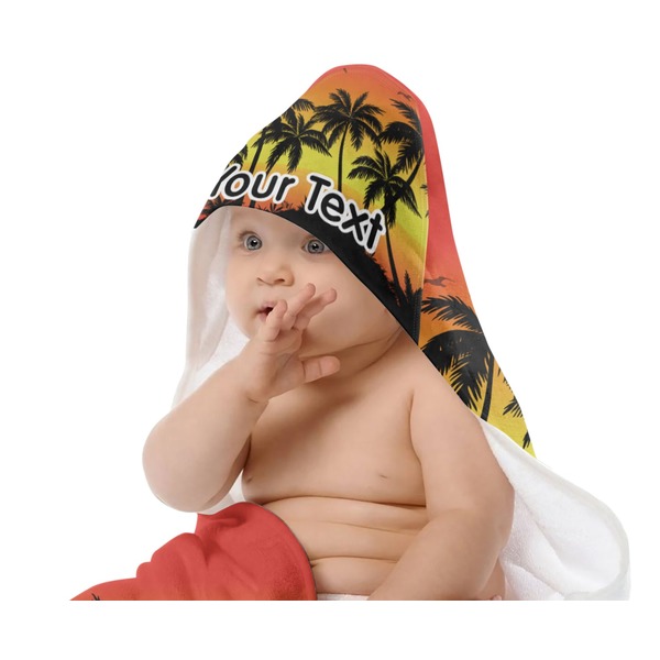 Tropical Sunset Baby Hooded Towel on Child