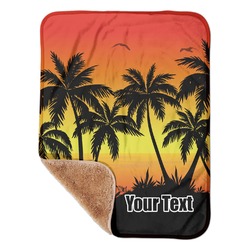 Tropical Sunset Sherpa Baby Blanket - 30" x 40" w/ Name or Text