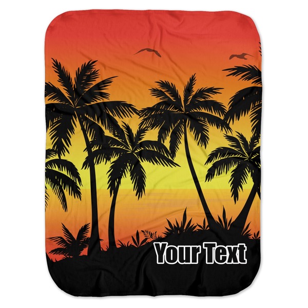 Custom Tropical Sunset Baby Swaddling Blanket (Personalized)