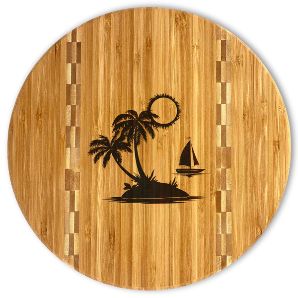 Custom Tropical Sunset Bamboo Cutting Board