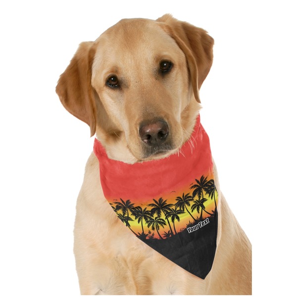 Custom Tropical Sunset Dog Bandana Scarf w/ Name or Text