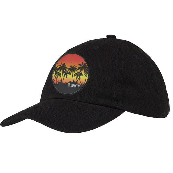 Custom Tropical Sunset Baseball Cap - Black (Personalized)