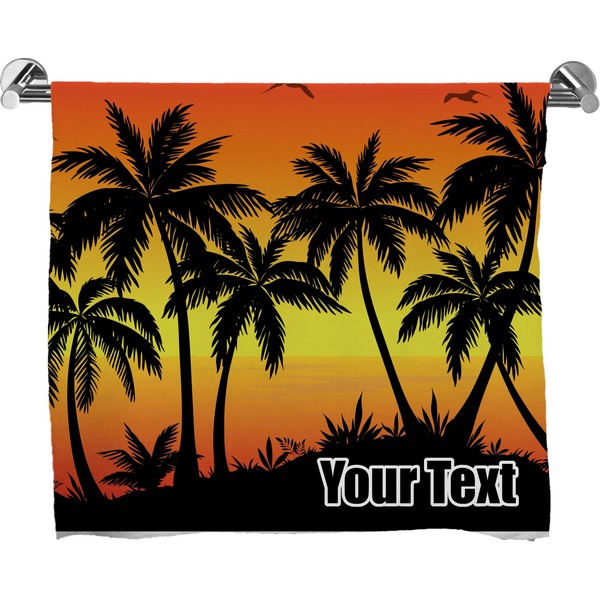 Custom Tropical Sunset Bath Towel (Personalized)
