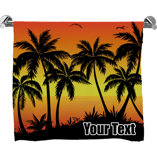 Custom Tropical Sunset Bath Towel (Personalized)