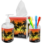 Tropical Sunset Acrylic Bathroom Accessories Set w/ Name or Text