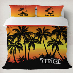 Tropical Sunset Duvet Cover Set - King (Personalized)