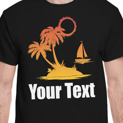 Tropical Sunset T-Shirt - Black - Medium (Personalized)