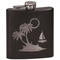 Tropical Sunset Black Flask - Engraved Front
