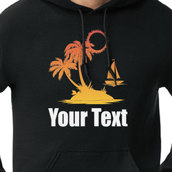 Tropical Sunset Hoodie - Black - Small (Personalized)
