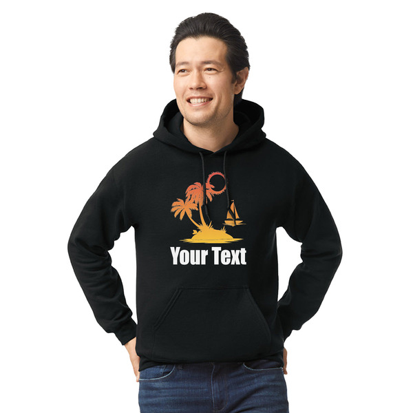 Custom Tropical Sunset Hoodie - Black - Small (Personalized)