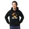 Tropical Sunset Black Hoodie on Model - Front