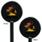 Tropical Sunset Black Plastic 5.5" Stir Stick - Double Sided - Round - Front & Back