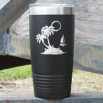 Tropical Sunset 20 oz Stainless Steel Tumbler - Black - Double Sided (Personalized)