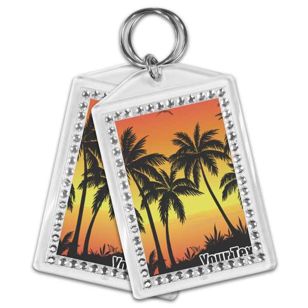 Tropical Sunset Bling Keychain - MAIN