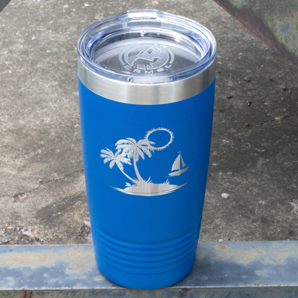 Tropical Sunset Blue Polar Camel Tumbler - 20oz - Angled
