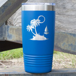 Tropical Sunset 20 oz Stainless Steel Tumbler - Royal Blue - Single Sided