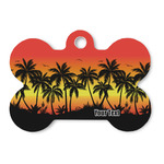 Tropical Sunset Bone Shaped Dog ID Tag (Personalized)