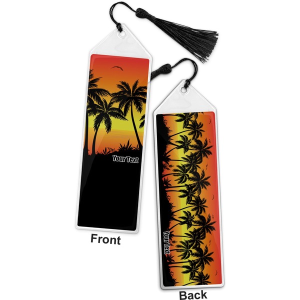 Tropical Sunset Bookmark with tassel - Front and Back