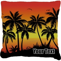 Tropical Sunset Faux-Linen Throw Pillow 26" (Personalized)