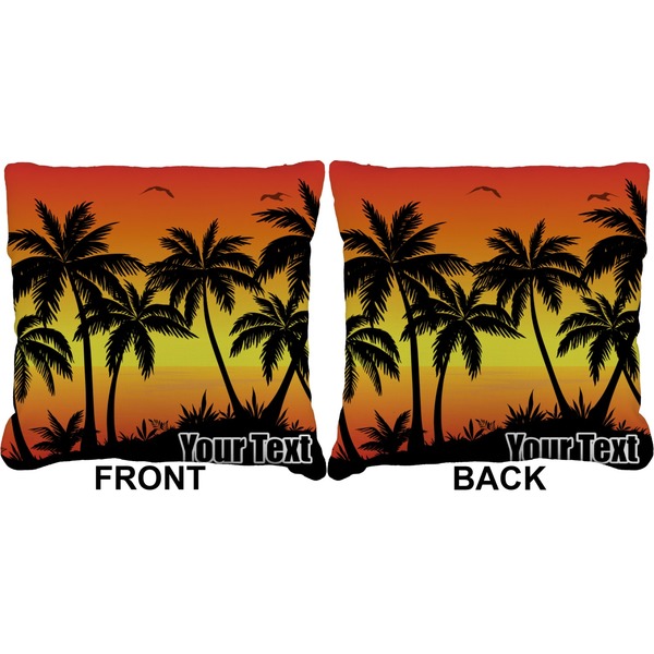 Tropical Sunset Burlap Pillow Approval