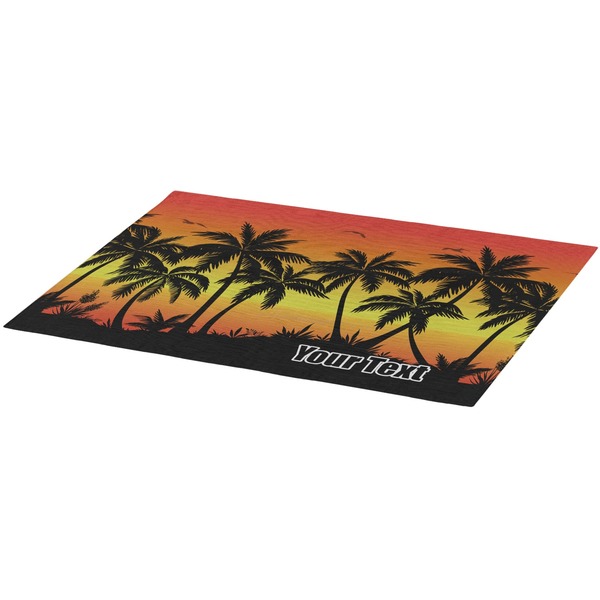 Tropical Sunset Burlap Placemat (Angle View)