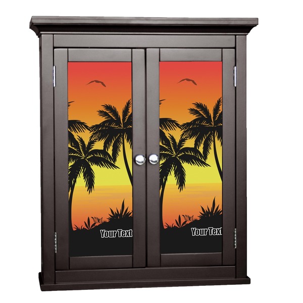 Custom Tropical Sunset Cabinet Decal - Medium (Personalized)