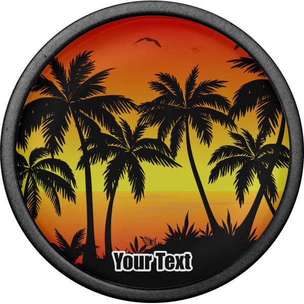 Tropical Sunset Cabinet Knob - Black - Front