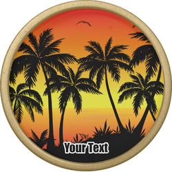 Tropical Sunset Cabinet Knob - Gold (Personalized)