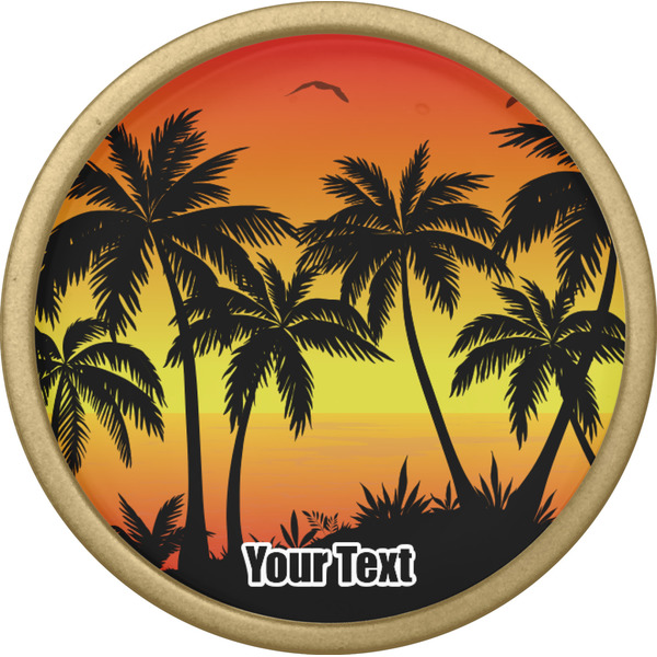 Tropical Sunset Cabinet Knob - Gold - Front