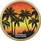 Tropical Sunset Cabinet Knob - Gold - Front