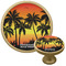Tropical Sunset Cabinet Knob - Gold - Multi Angle