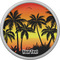 Tropical Sunset Cabinet Knob - Nickel - Front