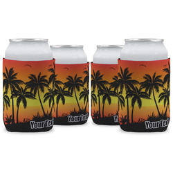 Tropical Sunset Can Cooler (12 oz) - Set of 4 w/ Name or Text