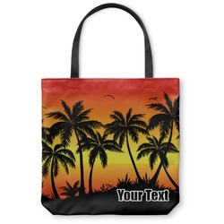 Tropical Sunset Canvas Tote Bag - Large - 18"x18" (Personalized)