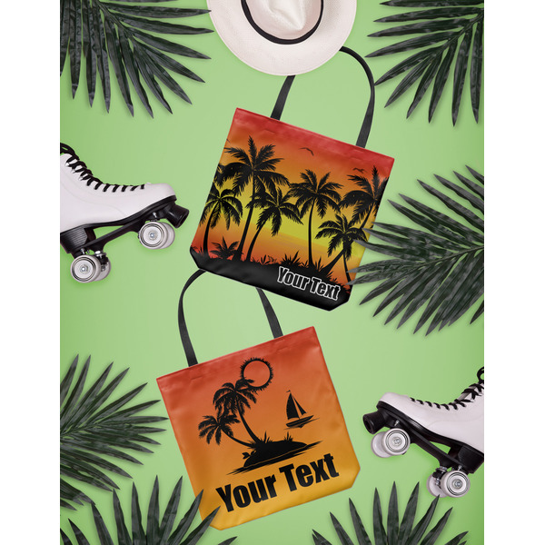 Tropical Sunset Canvas Tote Lifestyle Front and Back