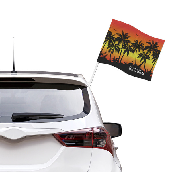 Tropical Sunset Car Flag - Large - LIFESTYLE