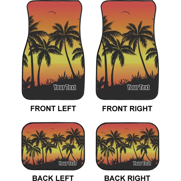 Tropical Sunset Car Floor Mats Set (2F + 2B)