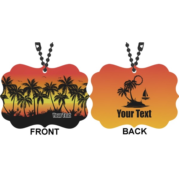 Tropical Sunset Car Ornament (Approval)