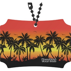 Tropical Sunset Rear View Mirror Ornament (Personalized)