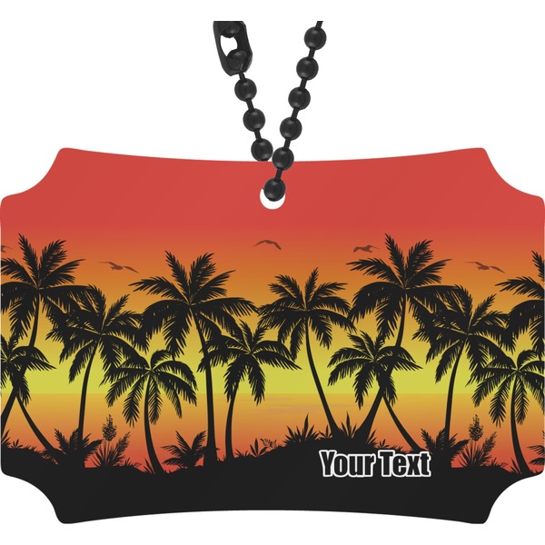 Custom Tropical Sunset Rear View Mirror Ornament (Personalized)