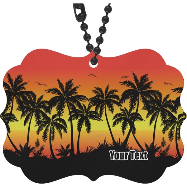 Custom Tropical Sunset Rear View Mirror Charm (Personalized)